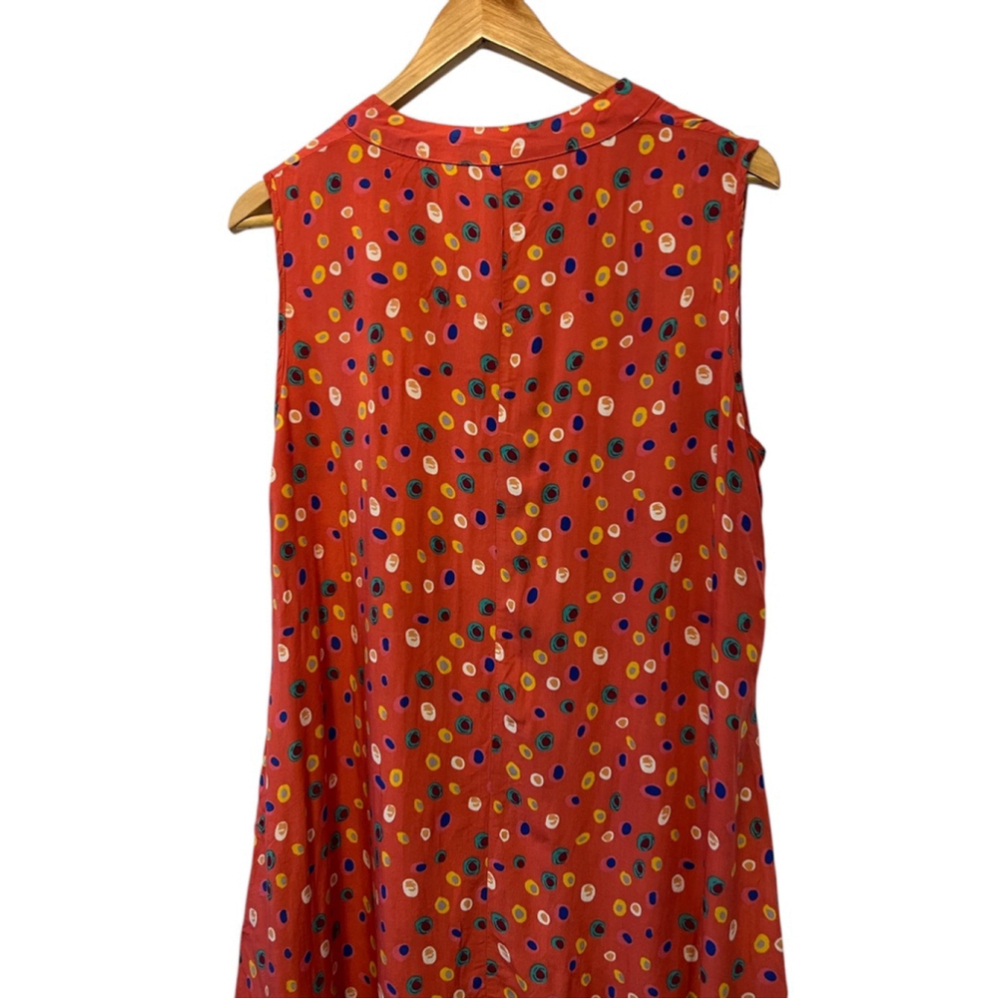 Papillon Red Multicolour Dot Print Shift Dress Women’s Medium Sleeveless - Picture 5 of 10